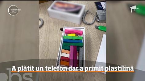 O tânără din Craiova a dat 7 mii de lei pe un telefon de ultimă generaţie, dar a primit la schimb o cutie plină cu plastilină