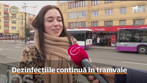 Dezinfectiile continuă în tramvaie