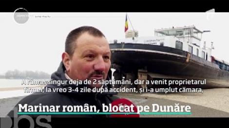 Un marinar român se află de mai bine de două săptămâni, singur, pe o navă eşuată pe Dunăre, în Ungaria