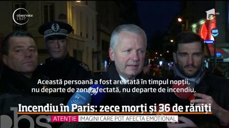 Cel puţin 10 oameni au murit iar 36 au fost răniţi într-un incendiu uriaş care a cuprins ultimele două etaje ale unui bloc din Paris