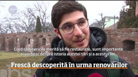 Frescă descoperită în urma renovărilor unei biserici din Târgu Mureş