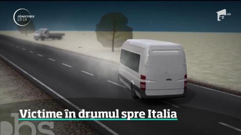 Un microbuz plin cu oameni s-a izbit frontal de o autoutilitară, pe o şosea din Suceava