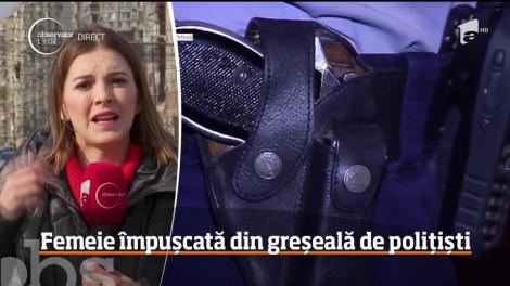 Femeie împușcată din greșeală de polițiști
