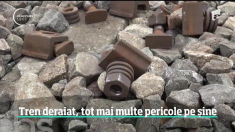 &Icirc;ncă un tren de pasageri a deraiat, pe şinele vechi de peste 35 de ani! Nimeni nu a fost rănit