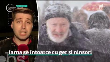 Primăvara din mijlocul iernii se termină în câteva ore! Se întorc ninsorile, iar 25 de judeţe intră sub cod galben