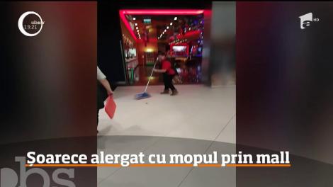 Viral. Un șoarece, într-un mall din Hunedoara, chiar în zona restaurantelor! Cum a reacționat o angajată - Video