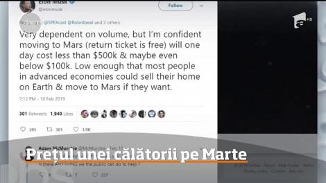 Cei care vor dori să plece pe Marte vor plăti între 100 şi 500 de mii de dolari!
