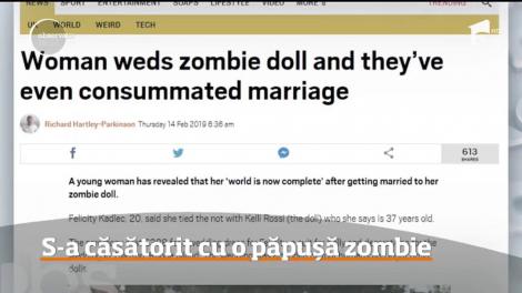 De Ziua Îndrăgostiţilor, o tânără din Statele Unite s-a căsătorit cu o păpuşă zombie