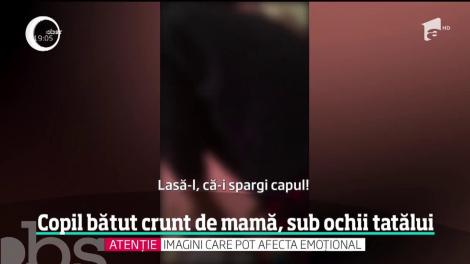 O mamă din Vaslui, filmată de soţ în timp ce îşi loveşte cu brutalitate copilul de zece ani