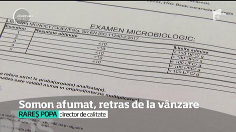 Somon afumat contaminat cu listeria, retras de la vânzare