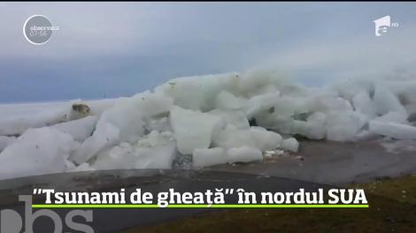 Tsunami de gheaţă la graniţa Statelor Unite cu Canada. Furtuna violentă a creat ziduri de gheaţă pe la malurile Lacului Erie şi pe râul Niagara