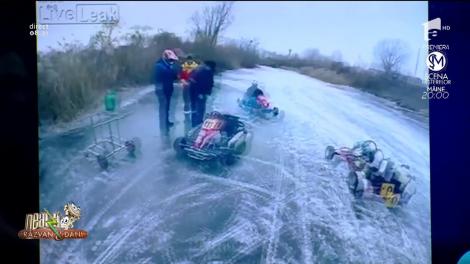 Rușii fac lucruri trăznite! Băieții și-au luat karturile și au făcut curse pe râu! Cum a fost posibil (VIDEO)