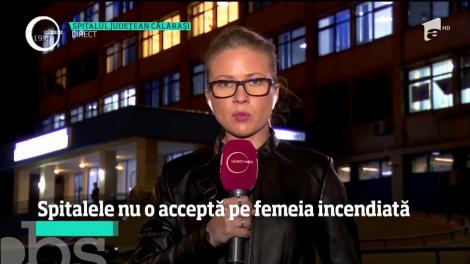 Sunt ore critice pentru femeia incendiată. Medicii spun că are arsuri pe 85% din suprafaţa corpului