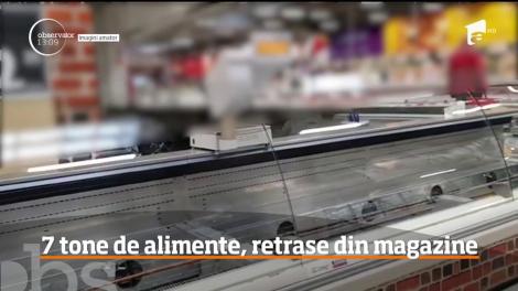 Peste 7 tone de mâncare cu probleme au fost retrase de pe rafturile hipermarketurilor din Braşov