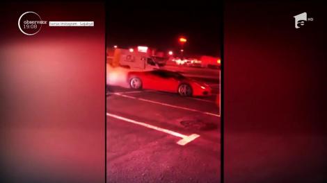 Aroganţele lui Victoraş Micula! Tânărul excentric s-a lăsat filmat în timp ce făcea drifturi în parcarea unui mall din Oradea