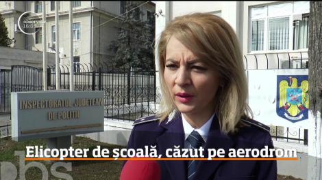 Elicopter de școală, căzut pe aerodromul din Strejnic, județul Prahova