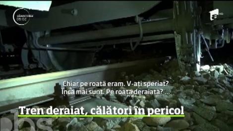 Un tren cu 60 de călători a deraiat în judeţul Bistriţa Năsăud. Un vagon a sărit de pe şine