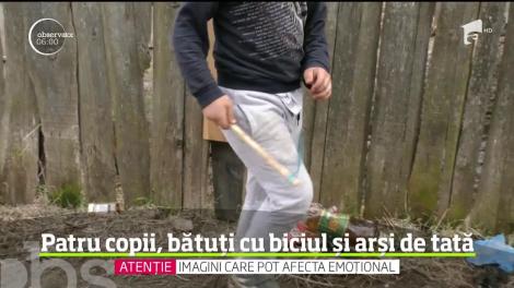 Patru copii din județul Brașov, bătuți cu biciul și arși de propriul tată