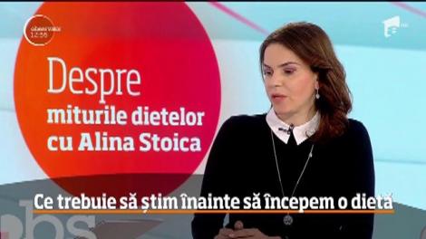 INVITAT: Alina Stoica. Ce trebuie să știm înainte să începem o dietă