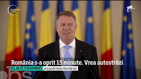 România a încremenit pentru 15 minute, într-un protest inedit faţă de lipsa autostrăzilor