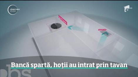 Alertă în Gorj. Poliţiştii caută mai mulţi indivizi care au spart o bancă la propriu: au dărâmat un zid ca să ajungă la seif