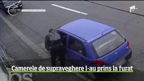 Furt dat în vileag de camerele de supraveghere. În Braşov, un tânăr a dat atacul la o maşină, iar păgubitul cere ajutor pentru a-l descoperi pe hoţ