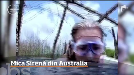 O tânără din Australia, celebră în mediul online după ce a publicat filmări în care înoată precum o sirenă
