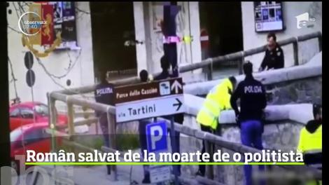Un român care voia să se sinucidă, aruncându-se de pe un pod din Florenţa, a fost salvat datorită acţiunii curajoase a unei tinere poliţiste italiene