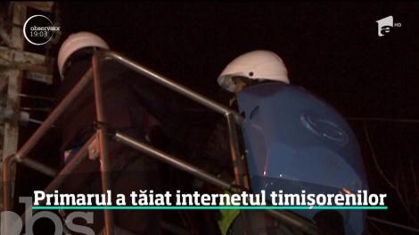 Primarul Timişoarei a tăiat, cu mâna lui, accesul la internet, cablu tv și telefonie. În licee, subiectele pentru simularea de Bac au venit printr-un stick de internet