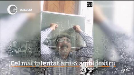 Cel mai talentat artist ambidextru. Ce a desenat simultan cu ambele mâini
