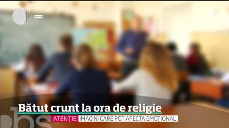 Un preot a bătut un elev la ora de religie pentru că a refuzat să se închine! Copilul a ajuns plin de sânge la spital, după ce a leşinat în curtea şcolii