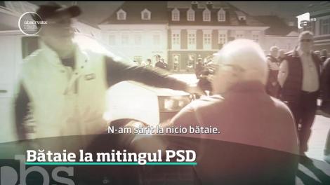 Scandal cu pumni şi picioare la mitingul pro PSD din Braşov. În duba jandarmilor a fost bărbatul agresat!
