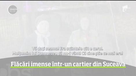 Incendiu puternic într-un cartier din Suceava. Flăcări au fost la un pas să se extindă la locuinţele din vecinătate