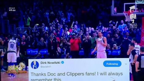 Smiley News. Dirk Nowitzki, aplaudat de fanii echipei adverse de baschet