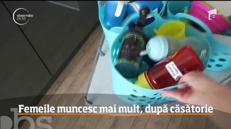 Femeile muncesc mai mult, după căsătorie. Cu cât crește timpul alocat responsabilităţilor casnice