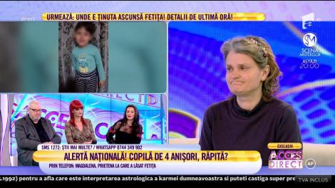 Femeia la care a stat copila care ar fi fost răpită: Nu am vrut să țin fetița