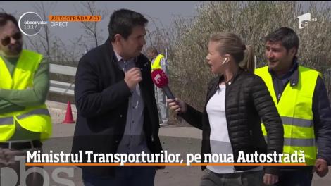 (FARSA) "Ministrul Transporturilor", a venit pe noul tronson de autostradă care va face legătura între Râşnov şi Bucureşti