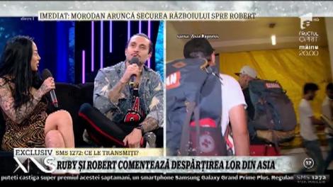 Ruby și Robert comentează despărțirea lor: ”În două, trei zile poate lăsa fete însărcinate! Înainte de Asia Express ne-am despărțit de mai multe ori”