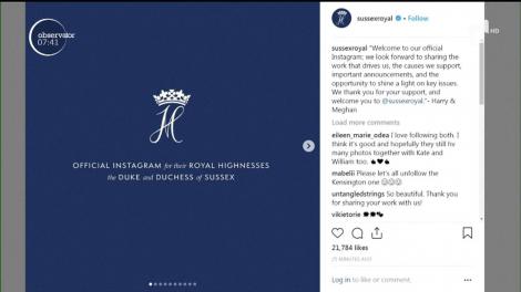 Vedetele au o nouă concurenţă serioasă pe Instagram. Prinţul Harry şi soţia sa Meghan şi-au creat un cont propriu pe reţeaua de socializare