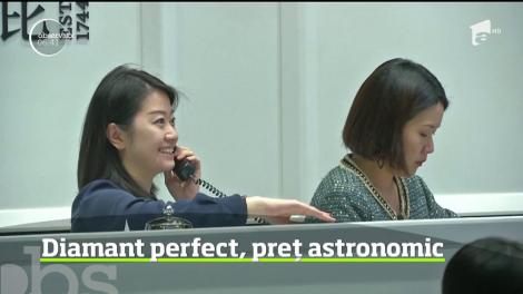 Un diamant oval de 88 de carate, de o calitate excepţională, a fost vândut cu aproape 14 milioane de dolari, în cadrul unei licitaţii, la Hong Kong