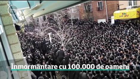 Imagini rare în New York la înmormântarea unui rabin de origine română