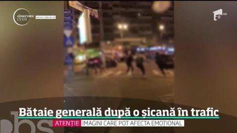 Scene demne de filmele de acţiune în Capitală! Bătaie între mai mulți tineri, chiar în mijlocul străzii