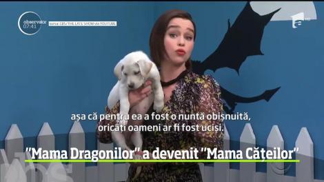 Actriţa Emilia Clarke, mama dragonilor din serialul Urzeala tronurilor, a devenit mama cățeilor
