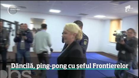 Viorica Dăncilă a jucat ping-pong cu şeful Poliţiei de Frontieră Tulcea