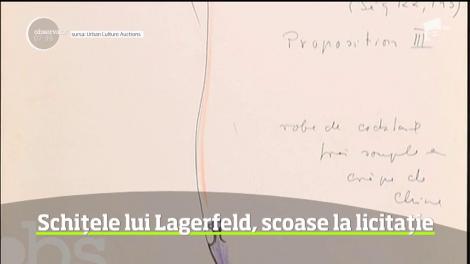 Peste 120 de schite semnate de Karl Lagerfeld in primii ani ai carierei sale vor fi scoase la vanzare, in cadrul unei licitatii, pe 18 aprilie