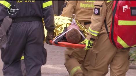 Mobilizare de forţe în Capitală! După un bombardament, pompierii şi salvatorii intervin sub steagul NATO