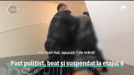 Un fost poliţist a rămas suspendat într-un bloc din Botoşani