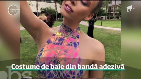 Costumele de baie din bandă adezivă. Trendul s-a dat în California, la celebrul festival Coachella