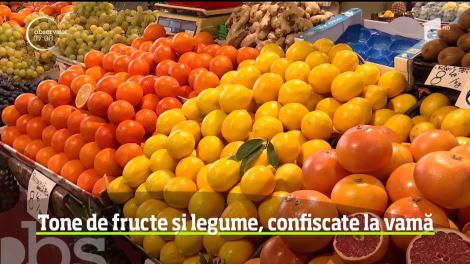 A fost maraton de controale în toate vămile din ţară. Peste 80 de tone de fructe şi legume au fost confiscate