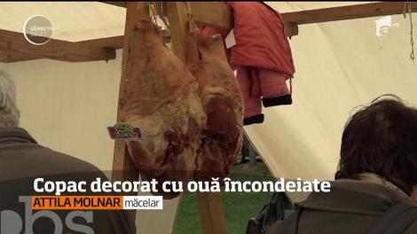 Catolicii din lumea întreagă se pregătesc pentru Învierea Mântuitorului! La Ghiorghieni, în judeţul Harghita, au împodobit un copac din centrul oraşului